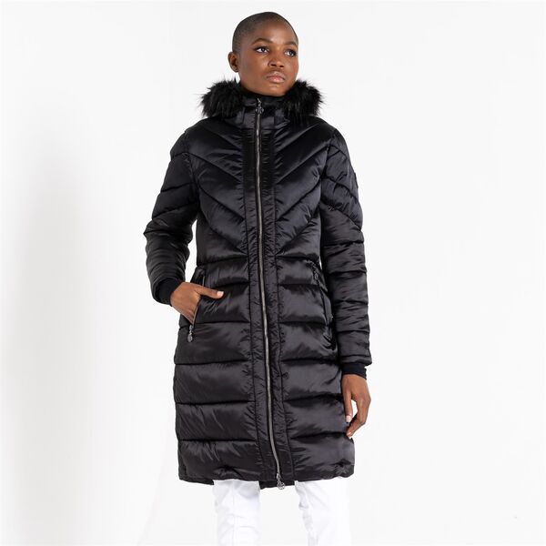 デアツービー レディース アウター ジャケット・ブルゾン キルティング ジャケット Dare 2b 2b Supression Longline Insulated Padded Jacket Quilted Womens Blk/BlkShine