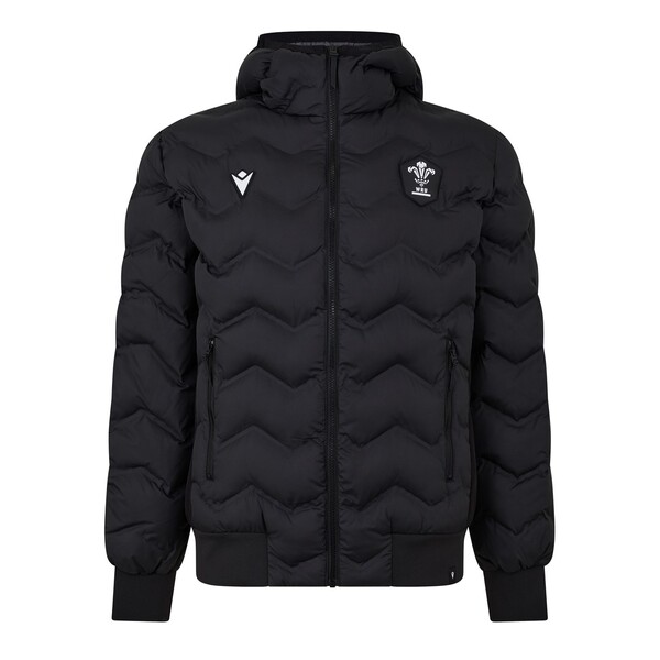 マクロン メンズ アウター ジャケット・ブルゾン ジャケット Macron Wales Rugby Anthem Jacket Adults Black ブラック