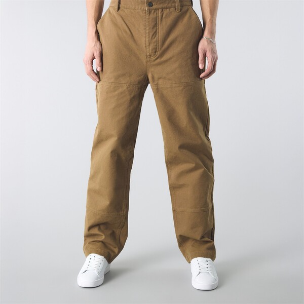 プレティグリーン メンズ ボトムス デニムパンツ Pretty Green PG Brentwood Carp Tr Sn52 Brown ブラウン｜ReVida 店