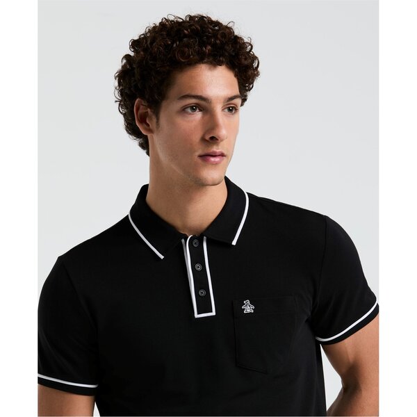 オリジナルペンギン メンズ トップス シャツ Original Penguin Erl Tncl Piq Sn99 True Black ブラック