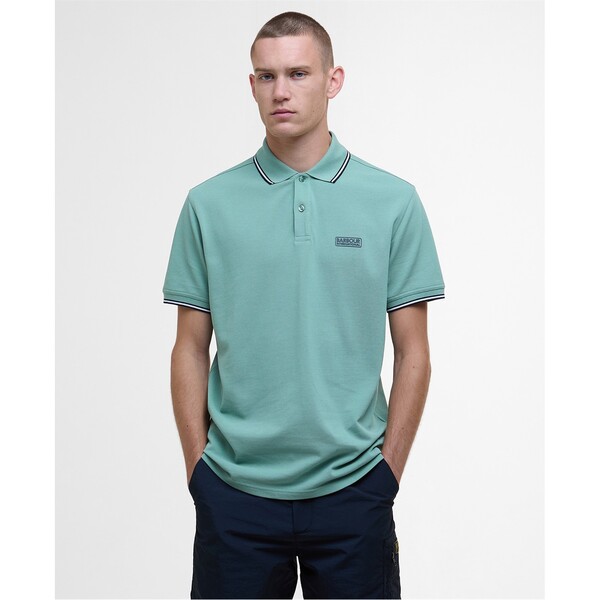 バブアー メンズ トップス ポロシャツ 半袖 Barbour International Evan Tipped Short-Sleeved Polo Shirt Gran Green GN11 グリーン