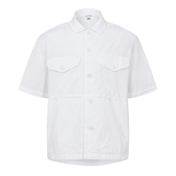 シーピーカンパニー メンズ トップス シャツ Cp Company Shirts - Short Sleeve Gauze White 103 ホワイト