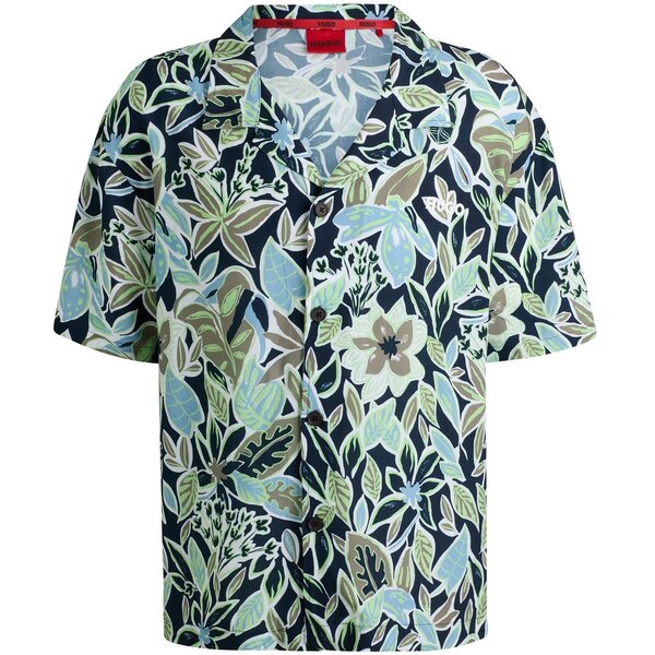 フューゴ メンズ トップス シャツ Hugo BEACH SHIRT RELAXED 10268906 0 Navy AOP 410 ネイビー