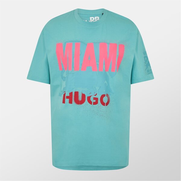 フューゴ メンズ トップス Tシャツ Hugo Miami-Rb24 Sn99 Turquoise/Aqua ターコイズ