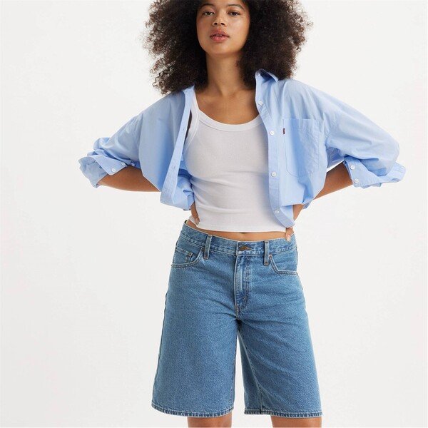 リーヴァイズジーンズ レディース ボトムス 二分の一ズボン下・さる股引き Levis Baggy Dad Jort Foolish Love Foolish Love ボトムス-パンツ