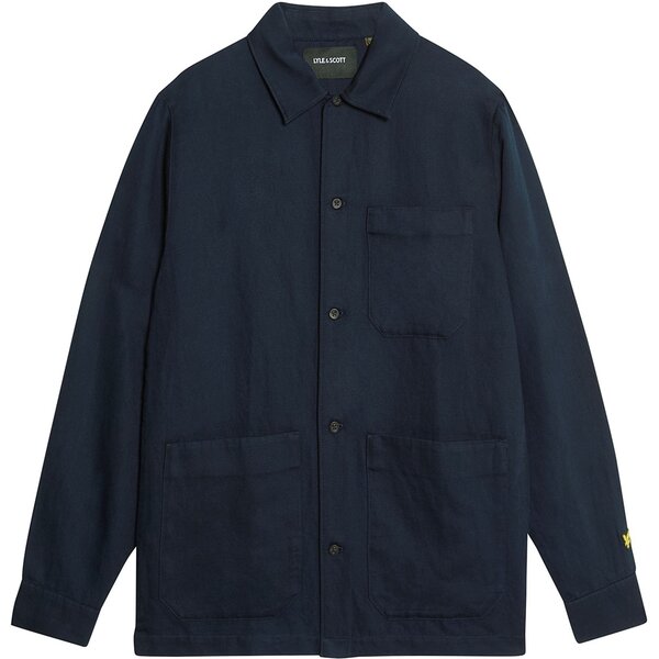 ライルアンドスコット メンズ トップス シャツ リネン Lyle and Scott Lyle Linen Overshirt Sn54 Dark Navy ネイビー