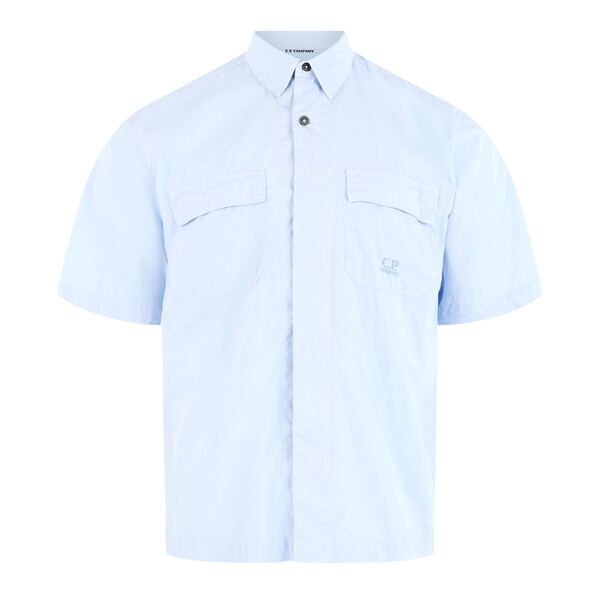 シーピーカンパニー メンズ トップス シャツ CP COMPANY Short Sleeve Ripstop Shirt Cerulean 814