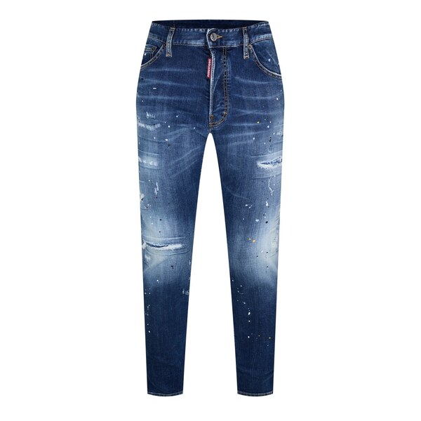ディースクエアード メンズ ボトムス デニムパンツ ジーンズ DSQUARED2 Cool Guy Slim Jeans Rip Repair Blue ブルー|ReVida 店