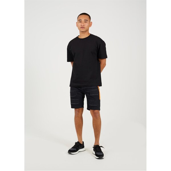 ブレーブソウル メンズ ボトムス ハーフパンツ・ショーツ Brave Soul Short with Biker Patch Detail Charcoal Wash チャコール