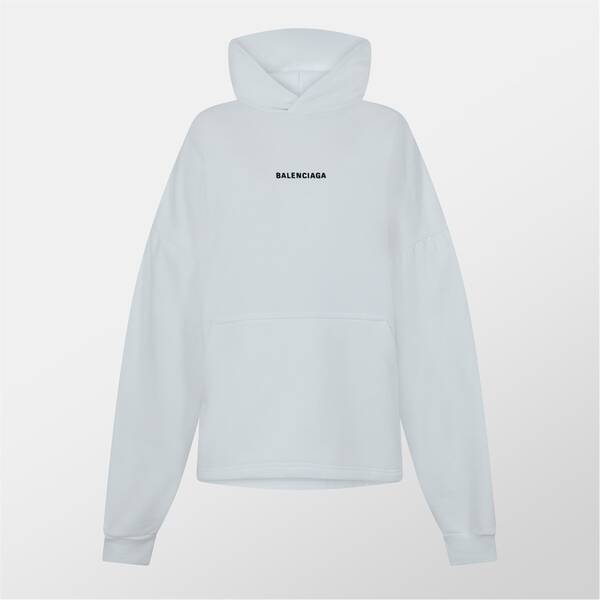 バレンシアガ レディース アウター パーカー・スウェット クロップド ロゴタイプ パーカー BALENCIAGA Cropped Logo Hoodie White/Black 白いこと