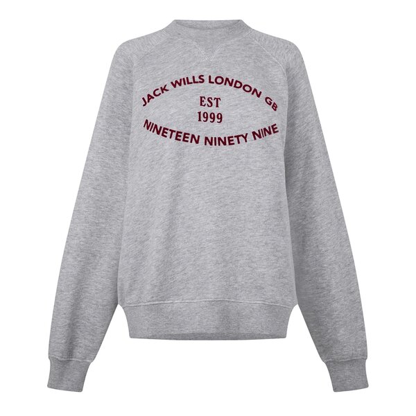 手玉 濾過性病原体 レディース アウター パーカー・スウェット ヴィンテージ Jack Wills Vintage Crew Jumper Grey Marl 薄墨色