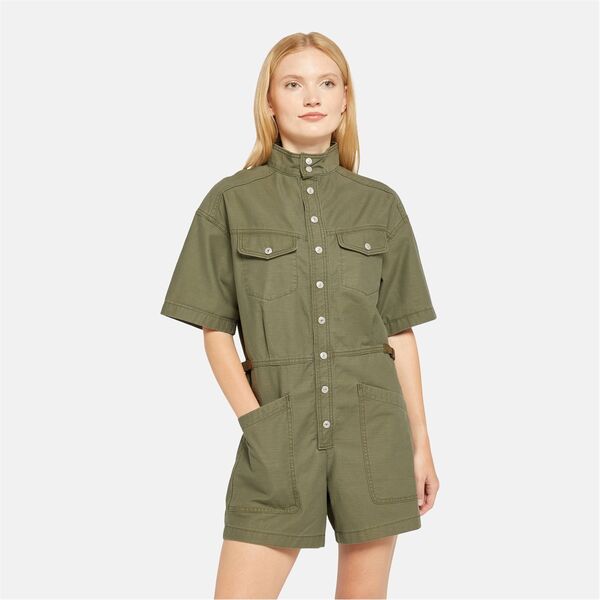 リーバイス レディース トップス ワンピース プラスサイズ ロンパース Levis Ss Surplus Romper Blue Joke Olive Night オリーブ|ReVida 店