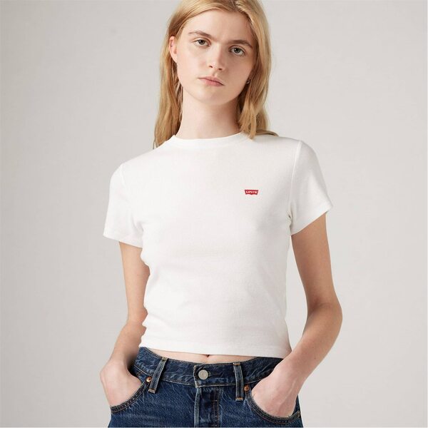 リーバイス レディース トップス シャツ Tシャツ Levis Essential Sporty Tee White + R White ホワイト 8,174円