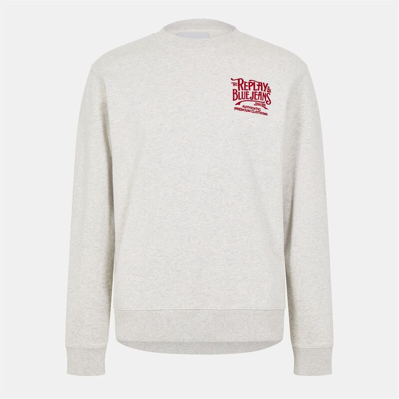 リプレー メンズ アウター パーカー・スウェット デニム Replay Blue Jeans Sw 錫52 Grey Melange 薄墨色