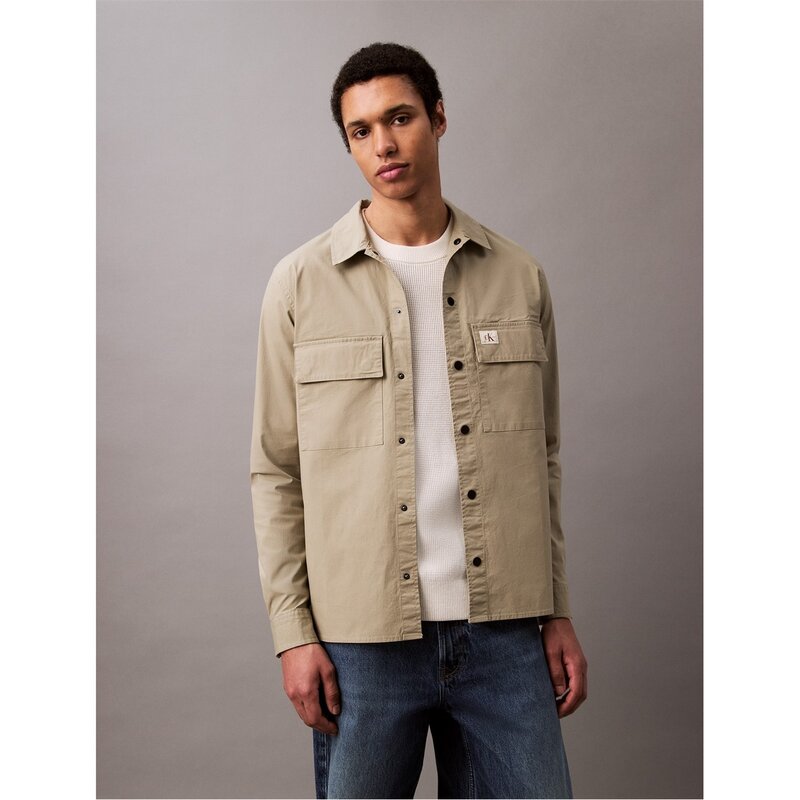カルバンクライン メンズ トップス シャツ Calvin Klein Jeans CARGO OVERSHIRT Laurel Oak