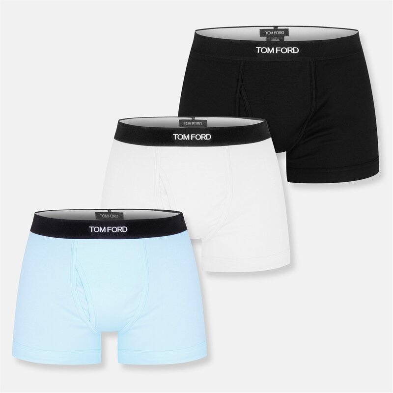 トム・ジェラルド・r・フォード メンズ アンダーお召しもの ボクサーズボン下 綿織物 TOM FORD Men\u0027S Plain Cotton Boxer Briefs 2-Pack White/Aqua 白いこと