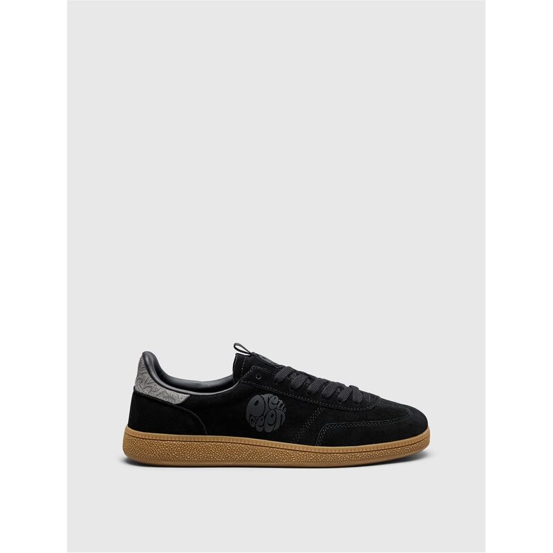 プレティグリーン メンズ シューズ スニーカー スエードクロス Pretty Green Suede Trainers Black/Gum 黒いこと