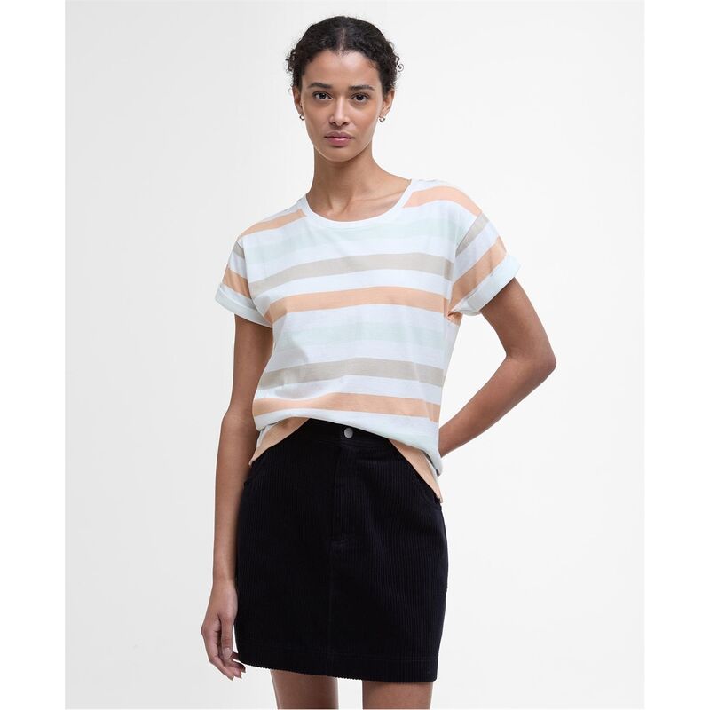 バブアー レディース トップス Tシャツ Barbour Lyndale T-Shirt Toast Stripe ストライプ|ReVida 店