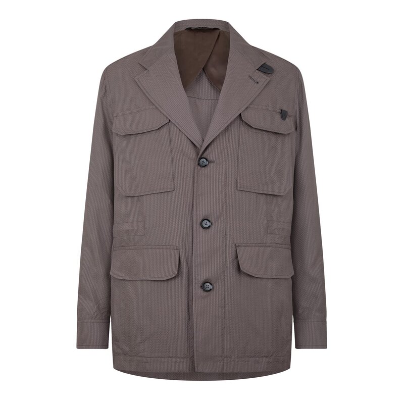 ブリオーニ メンズ アウター 上衣・上衣 スポーツジャケット BRIONI Seersucker Blazer Taupe トープ