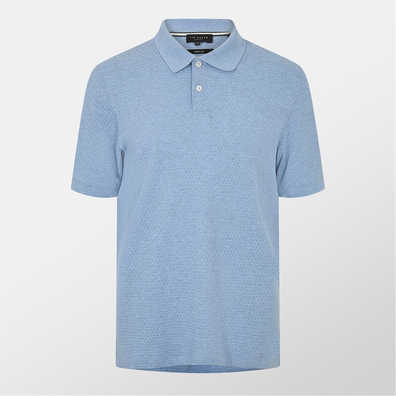 テッドベーカー メンズ トップス ポロシャツ Ted Baker Ted Redman Text Polo Sn53 Sky-Blue ブルー