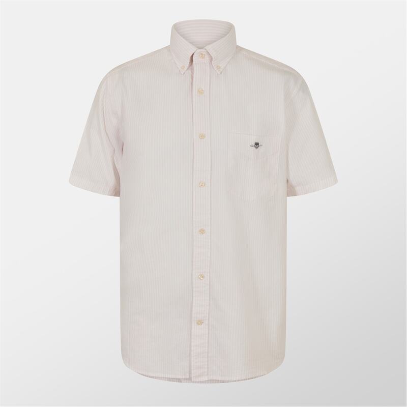 ガント メンズ トップス シャツ レギュラーフィット オックスフォード Gant Regular Fit Striped Classic Oxford Short Sleeve Shirt Light Pink ピンク