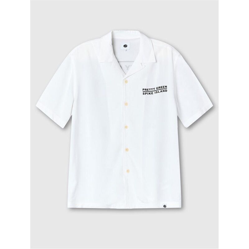 プレティグリーン メンズ トップス シャツ Pretty Green PG Spike Island Shir Sn53 White ホワイト 18,235円