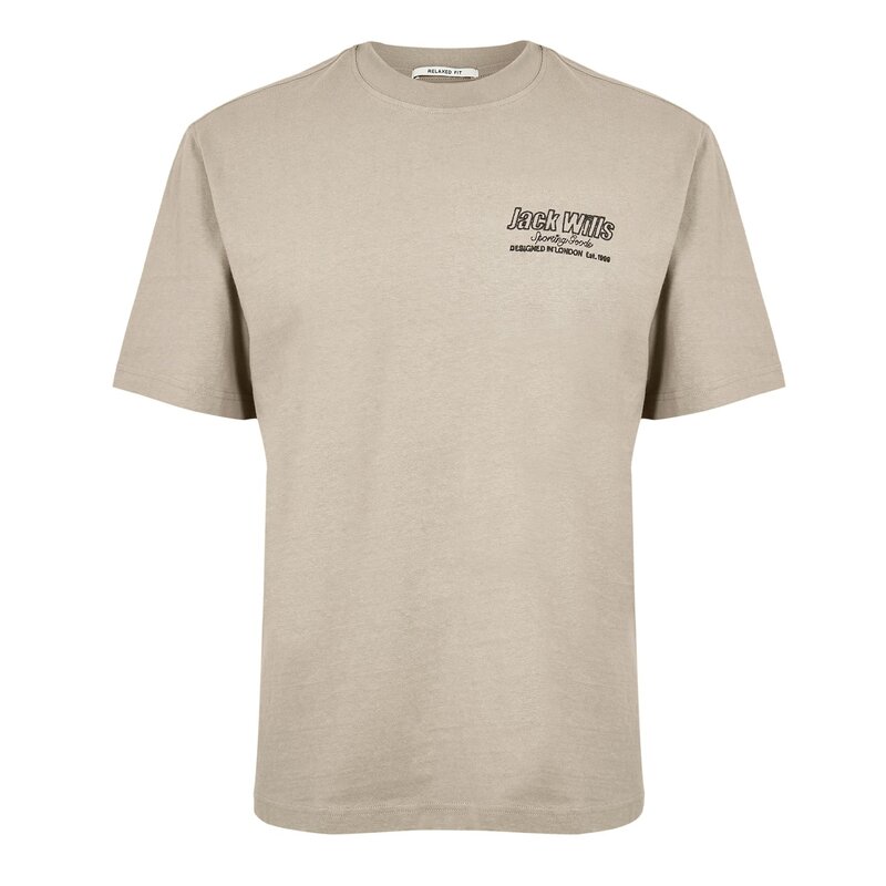 ジャック ウィルス メンズ トップス Tシャツ Jack Wills Outline T-Shirt Moon Rock｜ReVida 店