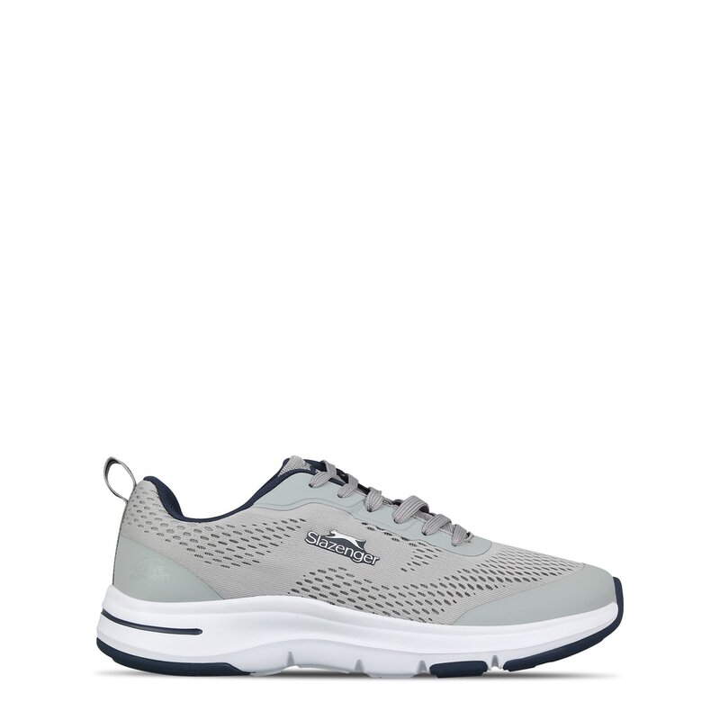 スラセンジャー メンズ シューズ スニーカー メッシュ Slazenger Curve Support E-Mesh Trainer Mens Grey/White ホワイト