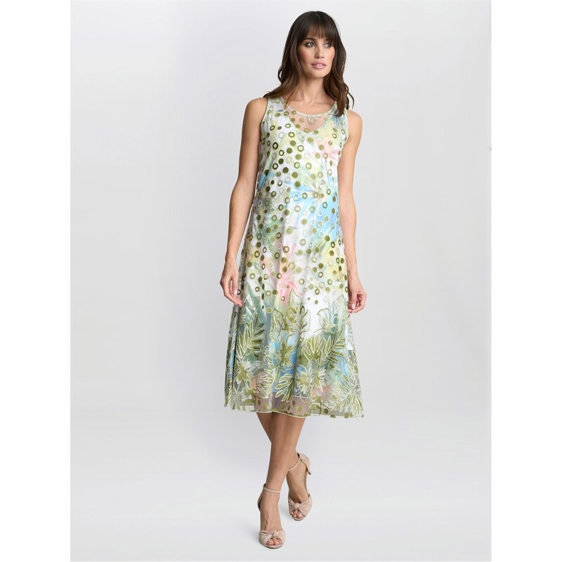ジーナバッコーニ レディース トップス ワンピース Gina Bacconi Emilia Double layer Dress MULTI マルチカラー