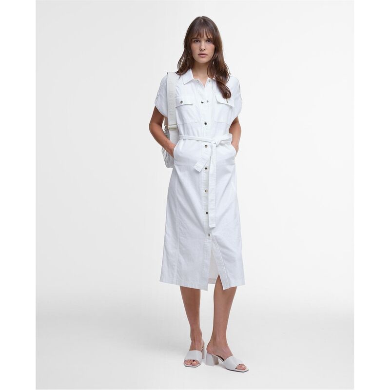 バブアー レディース トップス ワンピース ミディワンピース ミディ Barbour International Harlow Midi Dress White ホワイト