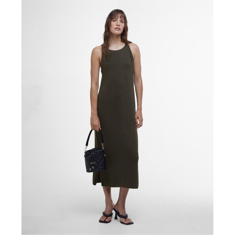 バブアー レディース トップス ワンピース ミディワンピース ミディ ニット Barbour International Dakota Knitted Midi Dress Envy