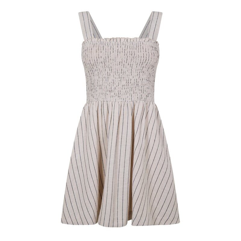 ジャック ウィルス レディース トップス ワンピース Jack Wills Shirred Skater Dress Natural Stripe ストライプ|ReVida 店
