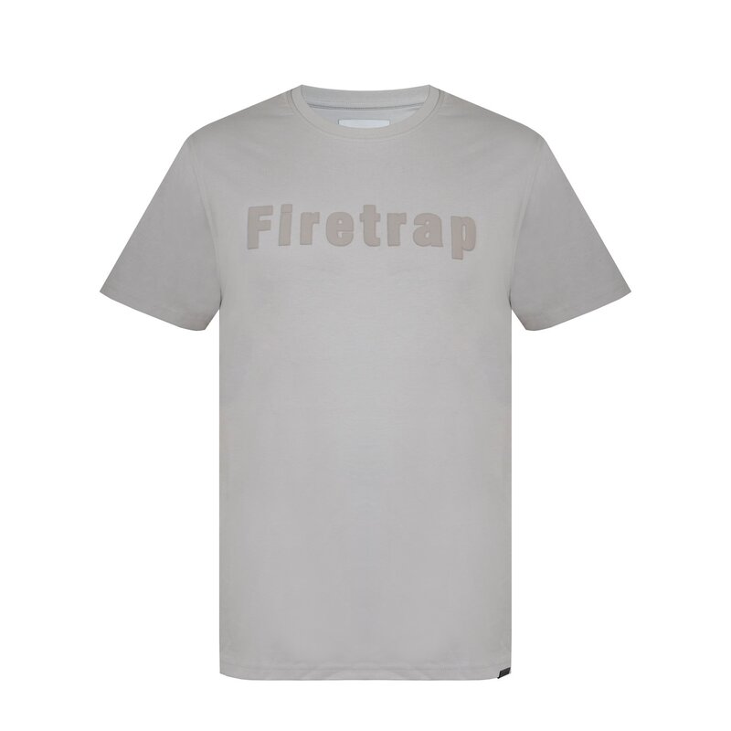 ファイヤートラップ メンズ トップス シャツ Tシャツ ロゴ Firetrap Large Logo T-Shirt Mens White Stone ホワイト