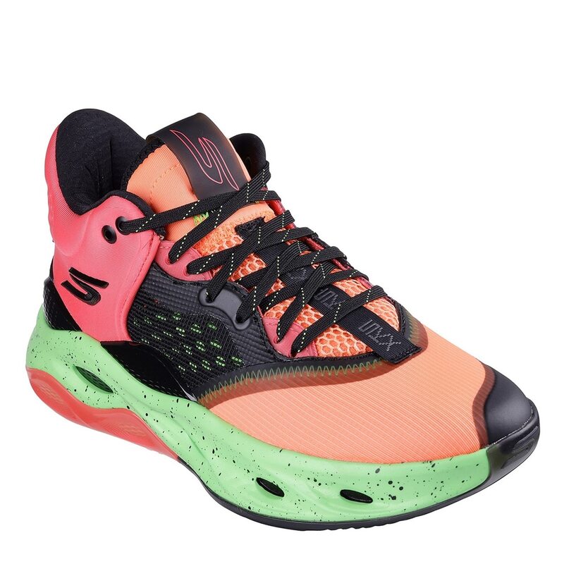 スケッチャーズ メンズ シューズ スニーカー メッシュ Skechers Durable Stability Mesh Comfort Coll Low-Top Trainers Mens Orange/Green オレンジ色