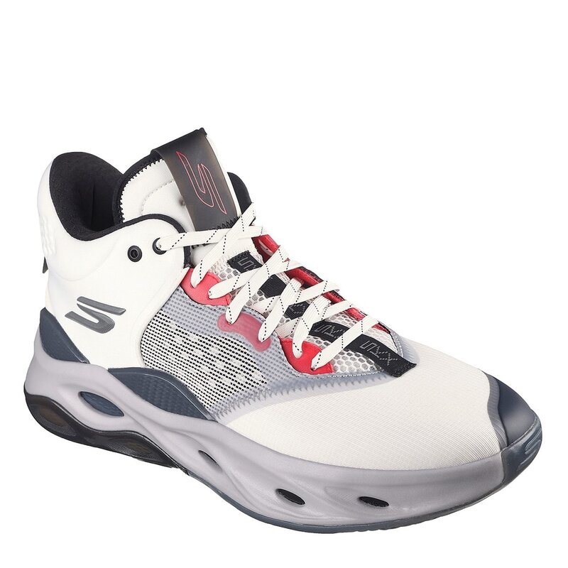 スケッチャーズ メンズ シューズ スニーカー メッシュ Skechers Durable Stability Mesh Comfort Coll Low-Top Trainers Mens White/Grey ホワイト