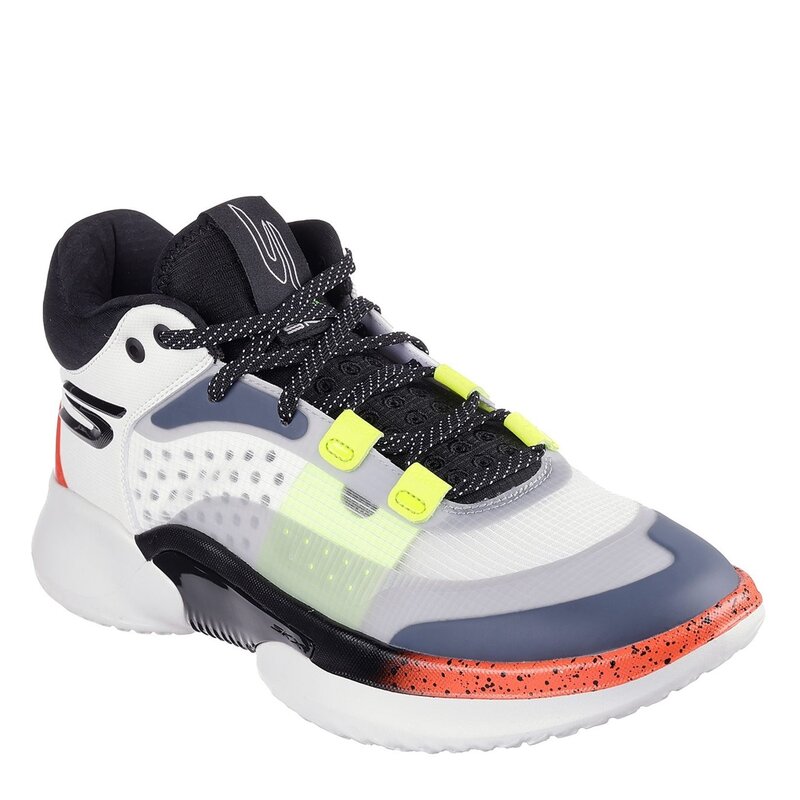 スケッチャーズ メンズ シューズ スニーカー Skechers Basketball SKX Resagrip Trainers Mens White/Grey ホワイト｜ReVida 店