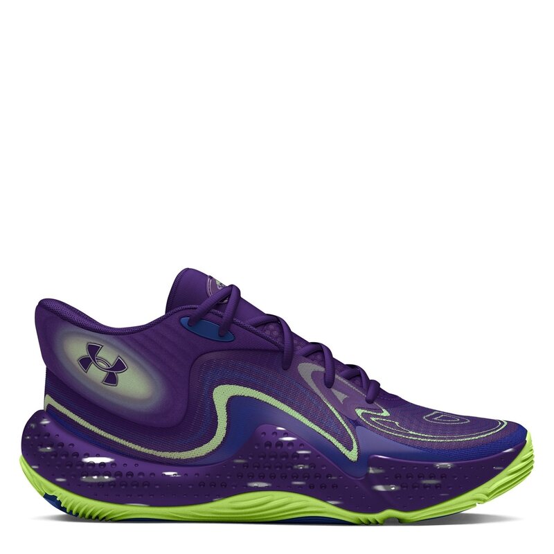 アンダーアーマー レディース シューズ スニーカー Under Armour Armour Ua Spawn 6 Mid Sos Basketball Trainers Unisex Adults Purple パープル