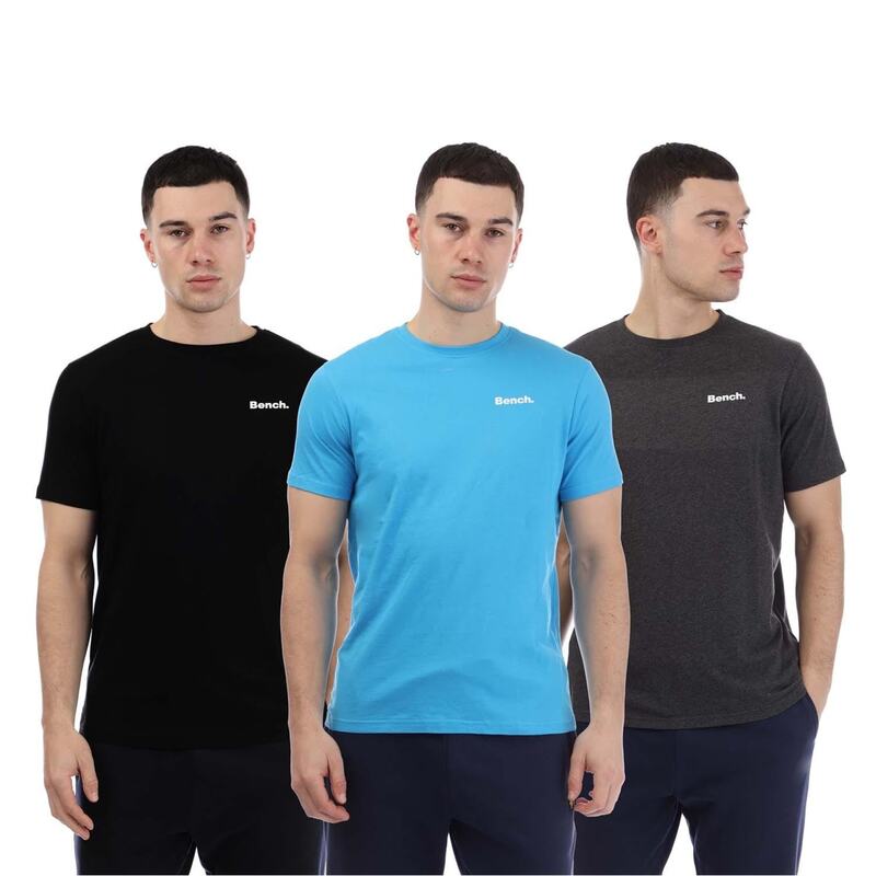 ベンチ メンズ トップス Tシャツ ロゴ Bench Lirrik 3 Pack Logo T-Shirts Grey blue グレー