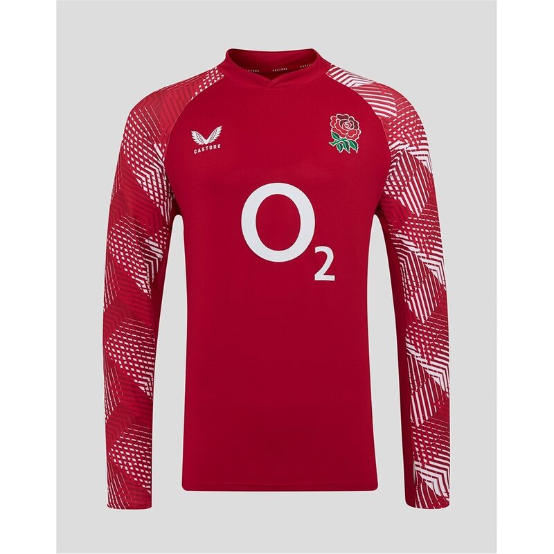 カストル メンズ トップス Tシャツ Castore England Rugby Pre Match Drill Top 2025 Adults Red/White ホワイト