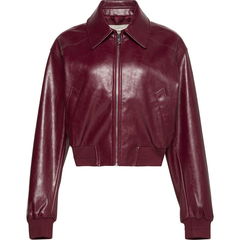 カルバンクライン レディース アウター ジャケット・ブルゾン Calvin Klein Jeans CKJ Crop Lth Jkt Ld54 Deep Rouge｜ReVida 店