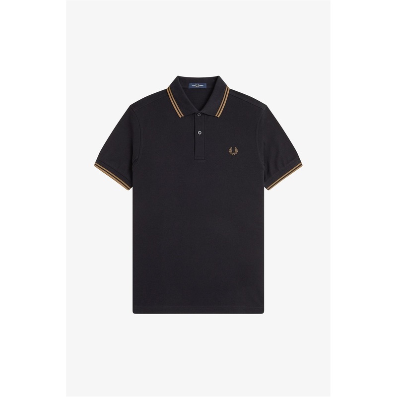 フレッドペリー メンズ トップス Tシャツ ポロシャツ Fred Perry Short Sleeve Twin Tipped Polo Shirt Black/Shade Q27 ブラック|ReVida 店