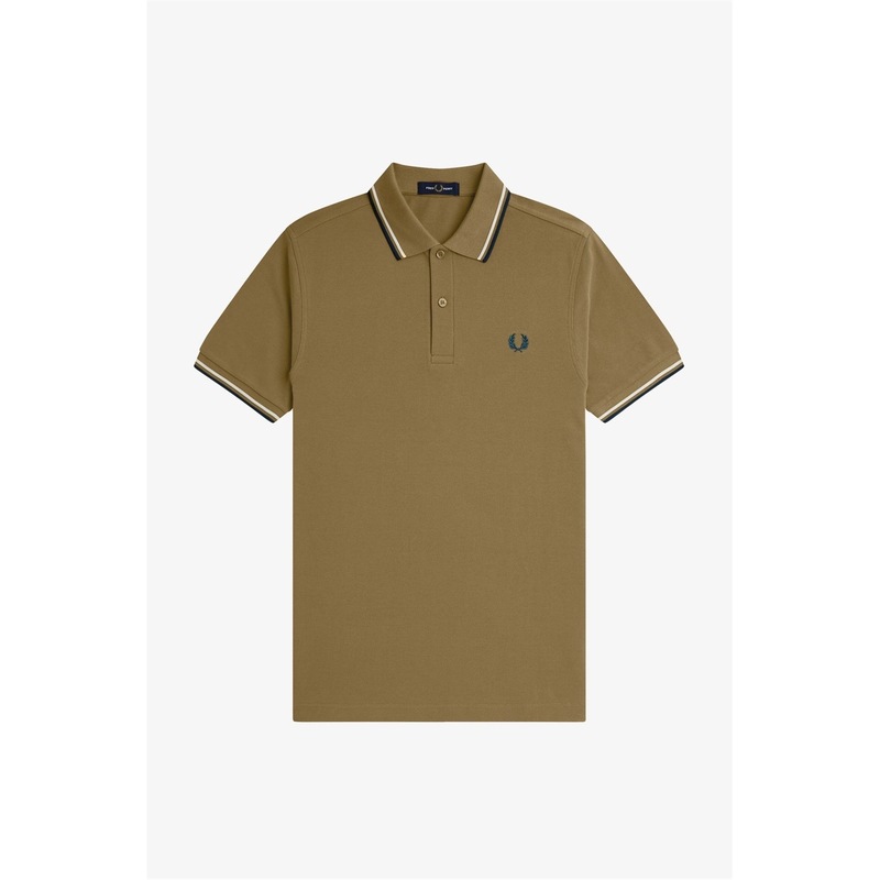 フレッドペリー メンズ トップス Tシャツ ポロシャツ Fred Perry Short Sleeve Twin Tipped Polo Shirt ShadedStone Z60