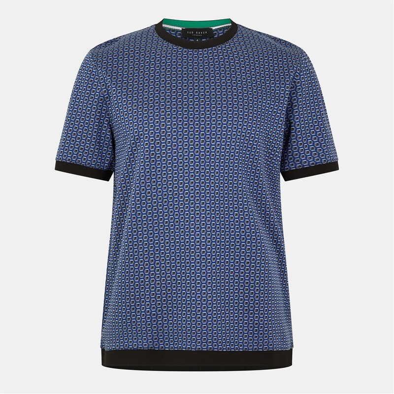 テッドベーカー メンズ トップス Tシャツ Ted Baker Geo Jac T-Shirt Sn99 Dk-Blue ブルー