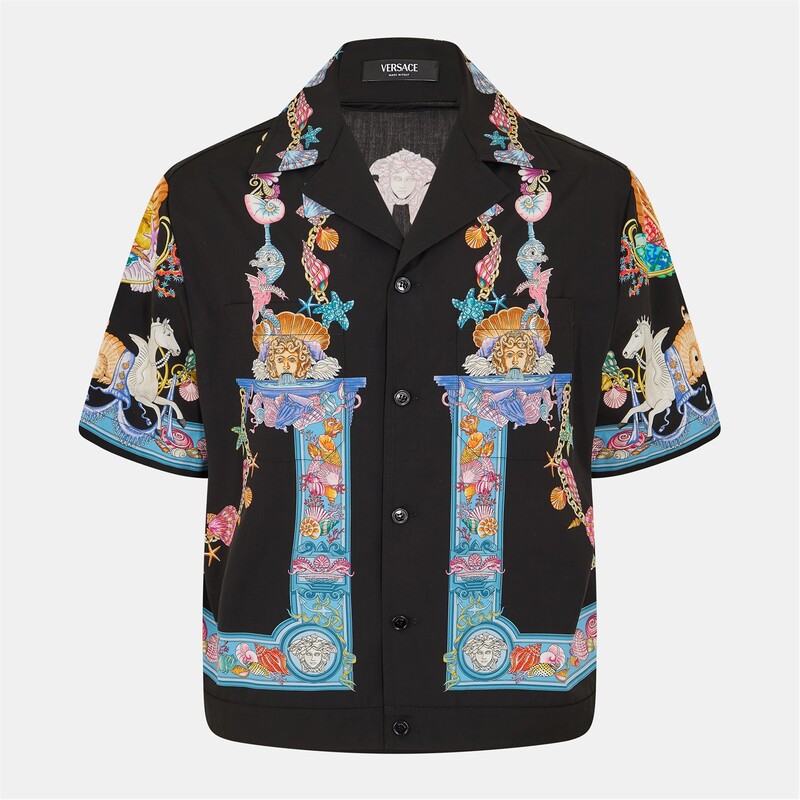 ヴェルサーチ　VERSACE ボタニカル柄 マルチカラードレスシャツ　比翼 ヴェルサーチ VERSACE ボタニカル柄 マルチカラードレスシャツ 比翼