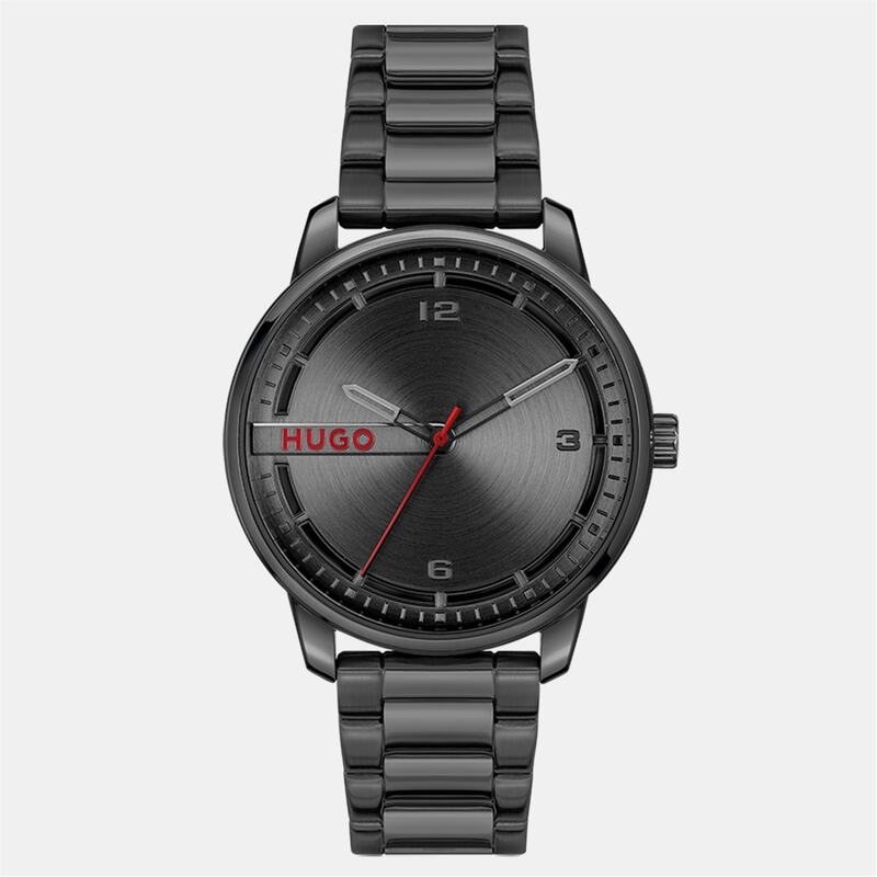 フューゴ メンズ アクセサリー 腕時計 HUGO Mens #Stamp Watch Black/Black ブラック