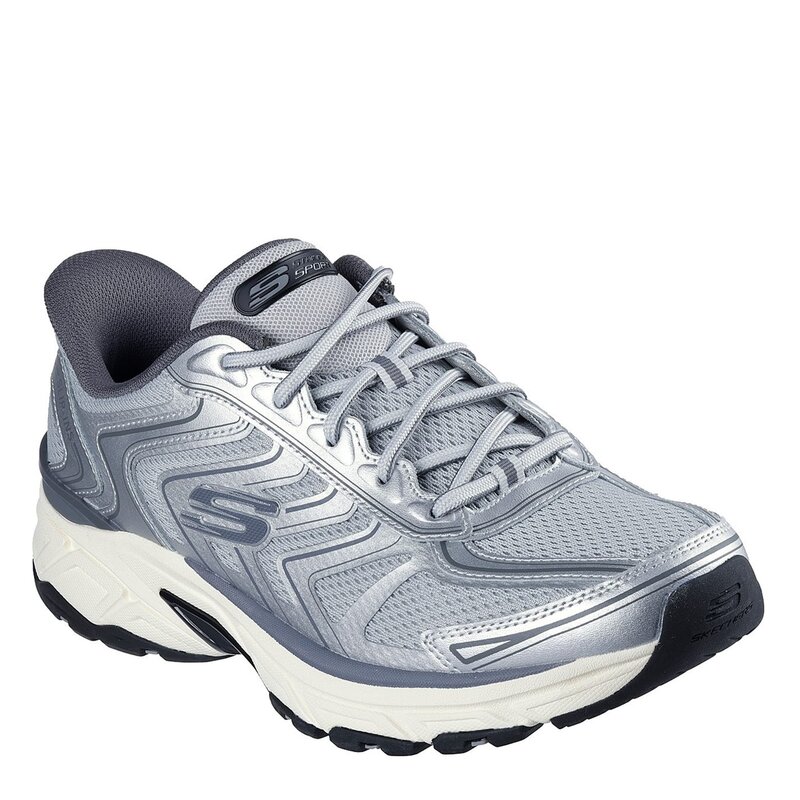 スケッチャーズ メンズ シューズ スニーカー メッシュ レース Skechers Slip-Ins Silver Jogger Mesh Lace Up Slip On Runners Mens Slate/Grey スレート|ReVida 店