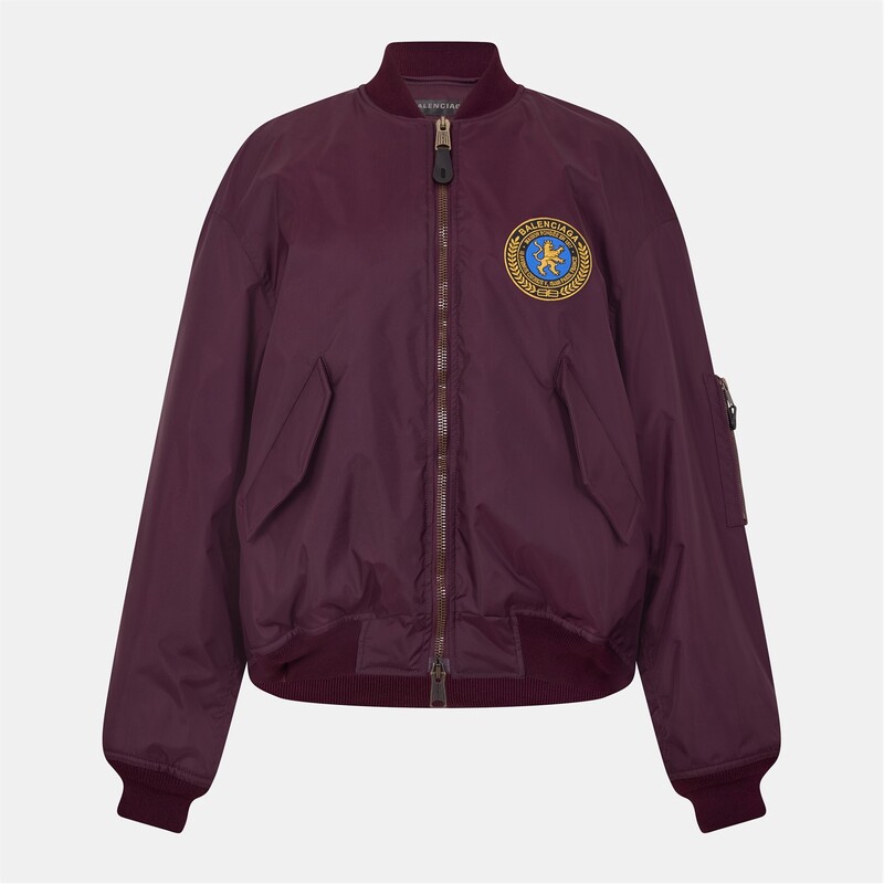 バレンシアガ レディース アウター 上衣・上衣 BALENCIAGA Bal Large Bomber Ld53 New Aubergine 厚地の外套ジーン