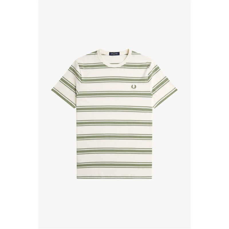 フレッドペリー メンズ トップス Tシャツ Fred Perry Fred Fine Stripe Tee Sn53 Light Ecru 760 エクリュ