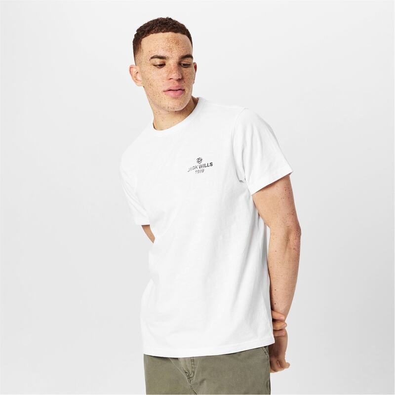 ジャック ウィルス メンズ トップス Tシャツ Jack Wills Reverse Prnt Tee Sn53 White ホワイト