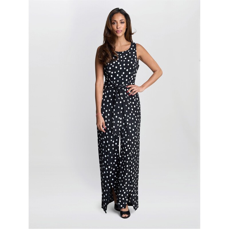 ジーナバッコーニ レディース トップス ワンピース ジャンプスーツ Gina Bacconi Jolie Spot Jumpsuit BLACK / WHITE ホワイト
